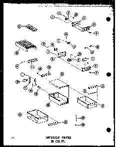 Interior Parts 18 Cu. Ft. Diagram and Parts List for TC18B-P73500-7W  Amana Refrigerator