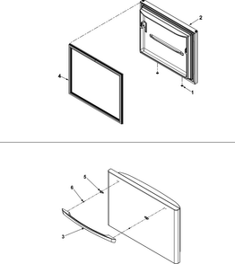 Freezer Door Diagram and Parts List for ABD2533DEB2  Amana Refrigerator