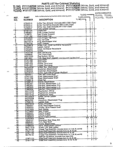 Cabinet Shelving Page 2 Diagram and Parts List for TL120Q  Amana Refrigerator