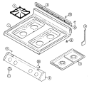TOP ASSEMBLY Diagram and Parts List for CG3438SRA  Crosley Range