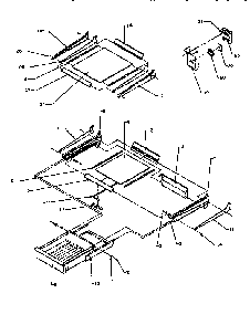 Cabinet Shelving Diagram and Parts List for TX19R2-P1158506W  Amana Refrigerator