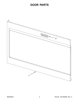 Door Parts Diagram and Parts List for YMMV1175JZ0  Maytag Microwave