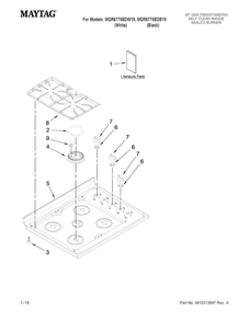 Part Location Diagram of W10349506 Whirlpool COOKTOP