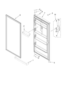 Door Parts Diagram and Parts List for AQU2003TRW03  Amana Freezer
