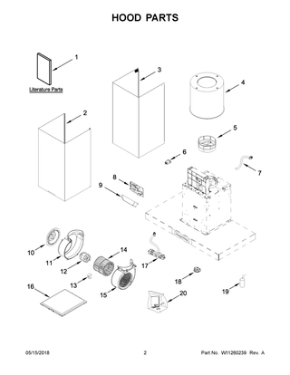 Hood Parts Diagram and Parts List for JVR0430HS0  Maytag Range Hood