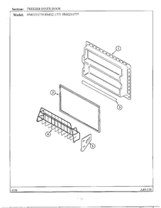 Freezer Inner Door Diagram and Parts List for HMG211770  Admiral Refrigerator