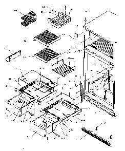 Cabinet Shelving Diagram and Parts List for TR22S4-P1196201WL  Amana Refrigerator