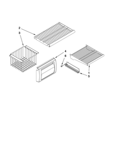 Freezer Shelf Parts Diagram and Parts List for JS42SEDUDW13  Jenn-Air Refrigerator