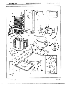 Unit Compartment And System Diagram and Parts List for 21374A  Admiral Refrigerator