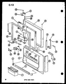 Upper Door Parts Diagram and Parts List for TC18F-G-P75288-5WG  Amana Refrigerator