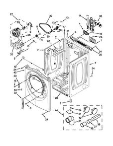 Cabinet Parts Diagram and Parts List for NED5700BW0  Amana Dryer