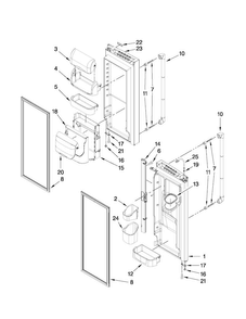 Refrigerator Door Parts Diagram and Parts List for JFI2089AEP7  Jenn-Air Refrigerator