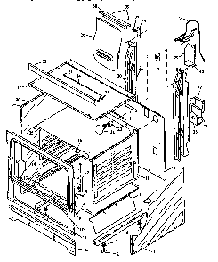 Cabinet Section Diagram and Parts List for RLN347UL P1142959NL Caloric Range