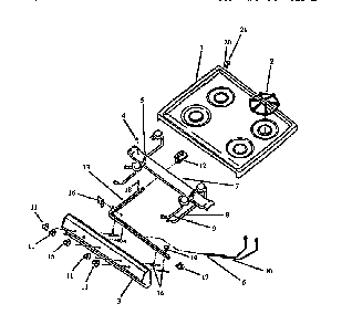 Top&top Burner Assy W/o Spark Diagram and Parts List for RBP22AA P1142331NW,L Amana Range