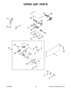 Upper Unit Parts Diagram and Parts List for JBZFR24IGX10  Jenn-Air Freezer