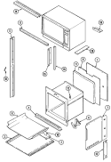 BODY Diagram and Parts List for 9834XPB  Magic Chef Wall Oven