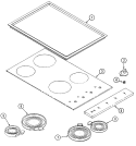 TOP ASSEMBLY Diagram and Parts List for 8770RB  Magic Chef Cooktop