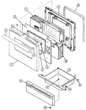 DOOR / DRAWER (6551WRx) Diagram and Parts List for 6551WRW  Magic Chef Range