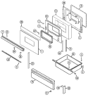 DOOR / DRAWER Diagram and Parts List for 3882XRA  Magic Chef Range