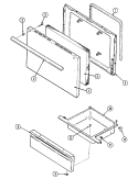 DOOR / DRAWER Diagram and Parts List for 3510KPA  Magic Chef Range