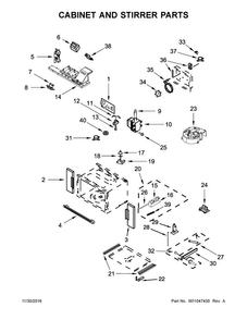 Cabinet And Stirrer Parts Diagram and Parts List for JMW3430HP00  Jenn-Air Microwave