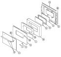 DOOR (LOWER) Diagram and Parts List for 9624XPB  Magic Chef Wall Oven