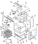 OVEN / BODY Diagram and Parts List for 9814VPV  Magic Chef Wall Oven