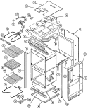 BODY Diagram and Parts List for 9824VPV  Magic Chef Wall Oven