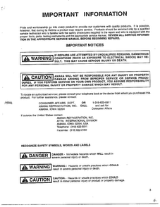 Information Diagram and Parts List for P1200801R  Amana Air Conditioner
