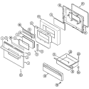 DOOR / DRAWER (3842WRx) Diagram and Parts List for 3842WRV  Magic Chef Range