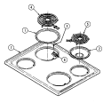 TOP ASSEMBLY / CONTROL PANEL / BACKGUARD Diagram and Parts List for 3510KPA  Magic Chef Range