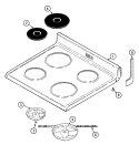 TOP ASSEMBLY Diagram and Parts List for 3865XRW  Magic Chef Range