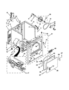 Cabinet Parts Diagram and Parts List for MGDC300XW3  Maytag Dryer