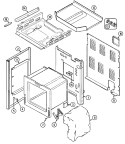 BODY Diagram and Parts List for 6551WUW  Magic Chef Range