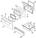 DOOR / DRAWER (6551WUx) Diagram and Parts List for 6551WUW  Magic Chef Range