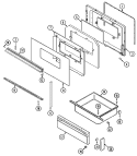 DOOR / DRAWER (6551XUx) Diagram and Parts List for 6551XUB  Magic Chef Range