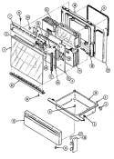 DOOR / DRAWER (3888XRB) Diagram and Parts List for 3888XRB  Magic Chef Range