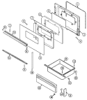 DOOR / DRAWER (SER. PRE. 24) Diagram and Parts List for C3581VRV  Magic Chef Range