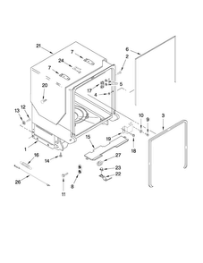 Tub And Frame Parts Diagram and Parts List for JDB3200AWB5  Jenn-Air Dishwasher