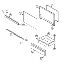 DOOR / DRAWER (SERIES 45) Diagram and Parts List for 3520SRW  Magic Chef Range