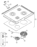 TOP ASSEMBLY (3868XP) Diagram and Parts List for 3868XPW  Magic Chef Range