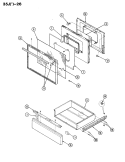 DOOR Diagram and Parts List for 35JA-26X-ON  Magic Chef Range