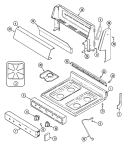 TOP ASSEMBLY / CONTROL PANEL Diagram and Parts List for D3120SRWLT  Maytag Range