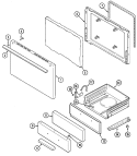 DOOR / DRAWER Diagram and Parts List for 3116PRW  Magic Chef Range