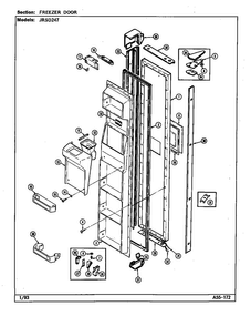 Freezer Door Diagram and Parts List for JRSD247-DQ85A  Amana Refrigerator