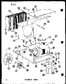 Interior Parts Diagram and Parts List for ES218-3HEL P67535-9R Amana Air Conditioner