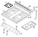 TOP ASSEMBLY Diagram and Parts List for 3147XRW-X  Magic Chef Range