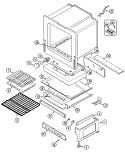 OVEN / BASE Diagram and Parts List for 7498VTV  Magic Chef Range