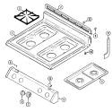 TOP ASSEMBLY Diagram and Parts List for 3468VVV  Magic Chef Range