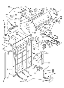Controls And Rear Panel Parts Diagram and Parts List for 3RMTW4905TW1  Maytag Washer
